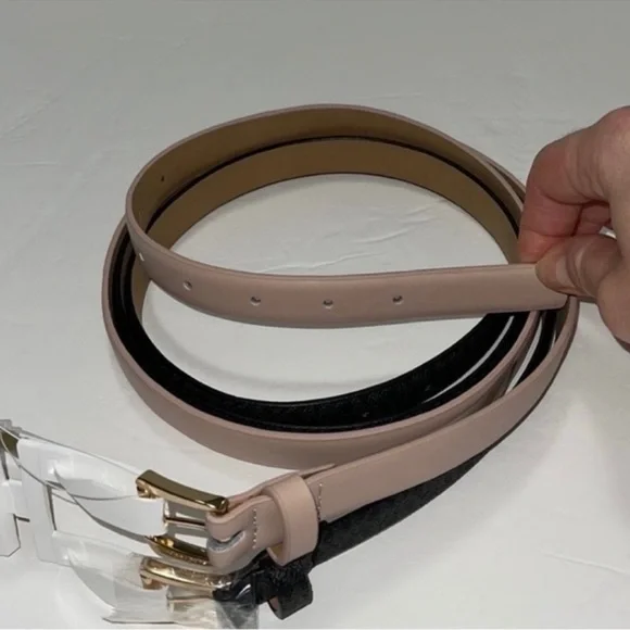Michael Kors Women’s Genuine Leather 2 For 1 Belt Set.size XL. NWT